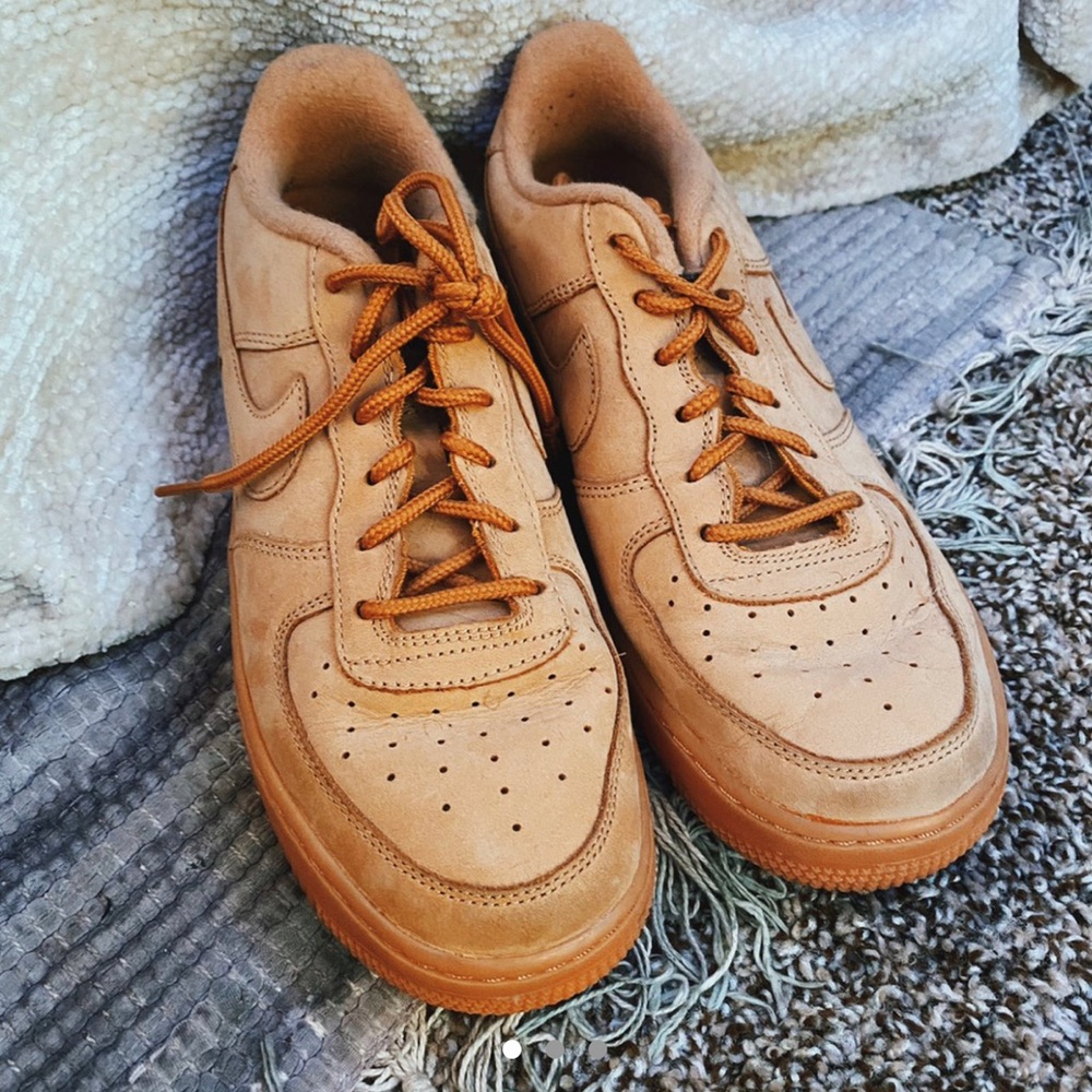Suede Camel Nike Air Force 1s